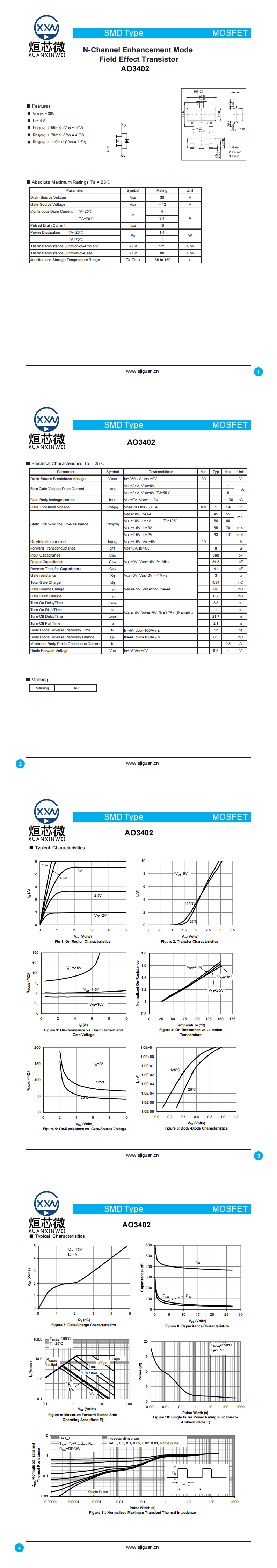 AO3402場效應(yīng)管,AO3402MOS管