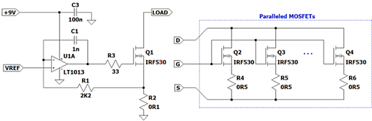 運(yùn)算放大器 MOSFET 電流負(fù)載