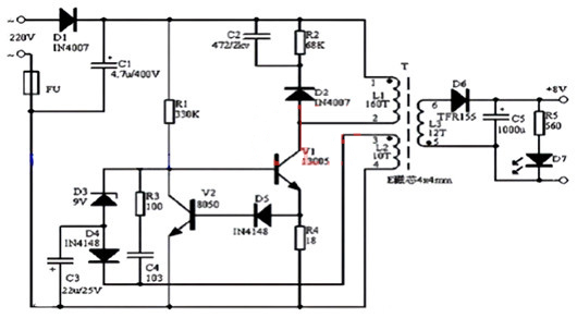 12V開關(guān)電源電路圖