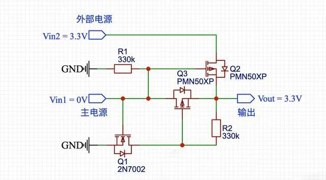 MOS管 雙電源自動(dòng)切換電路