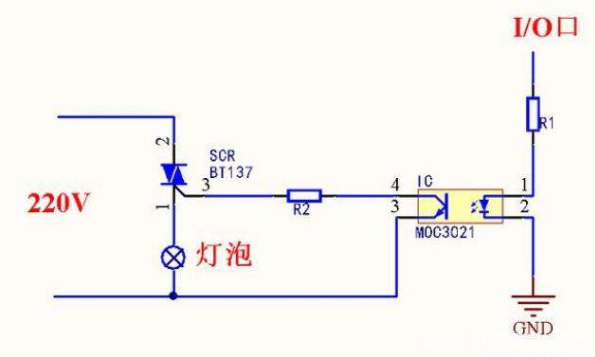 單片機(jī)控制220V交流電通斷電路