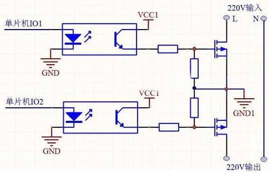 單片機(jī)控制220V交流電通斷電路